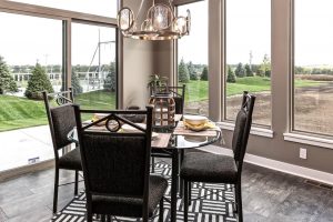 kitchen dinette with large windows