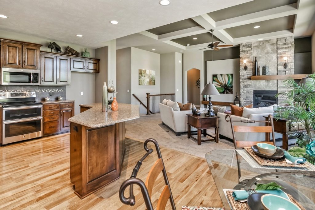 Kitchen with Island Bar Seating