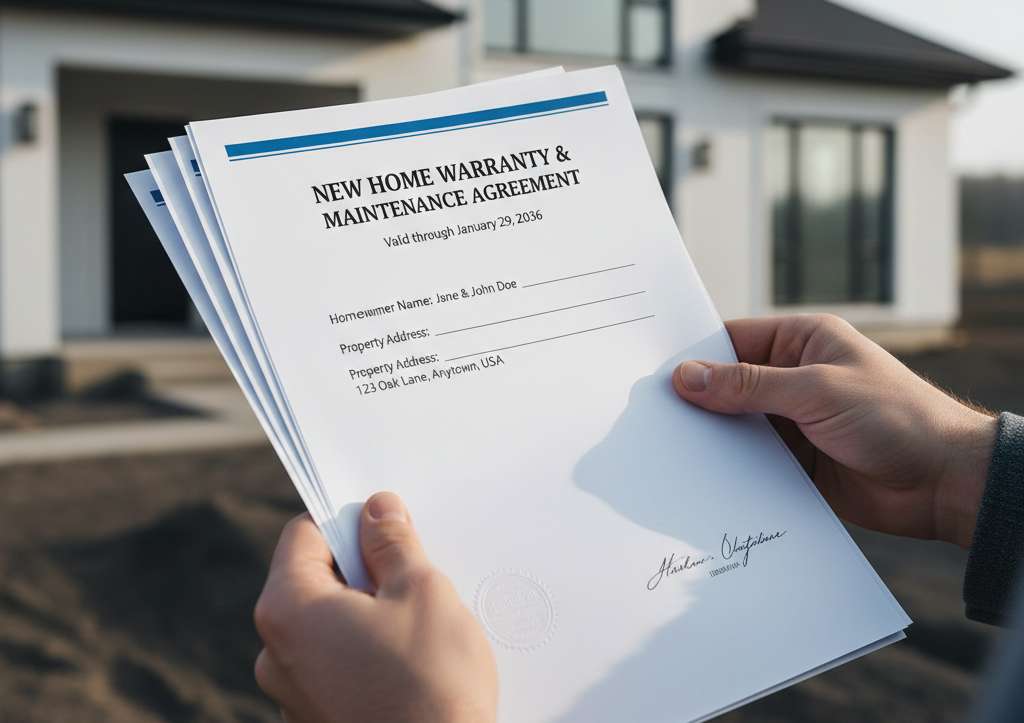 Home builder warranty documents for new construction home in Omaha Nebraska