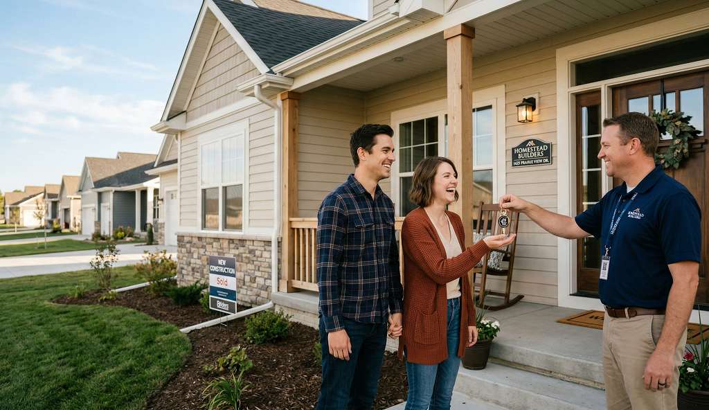 How much does it cost to build a house - new homeowners at their Nebraska new build