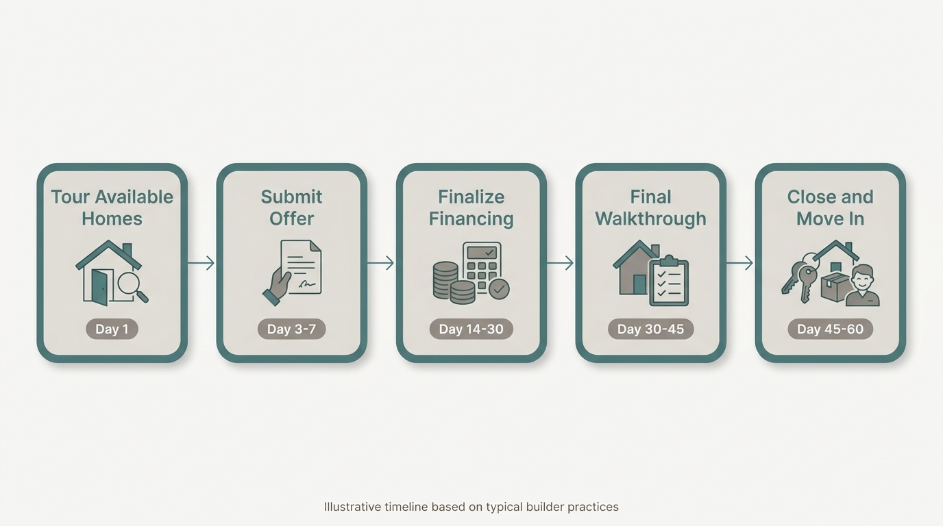 Chart showing the closing timeline for an Omaha quick move-in home