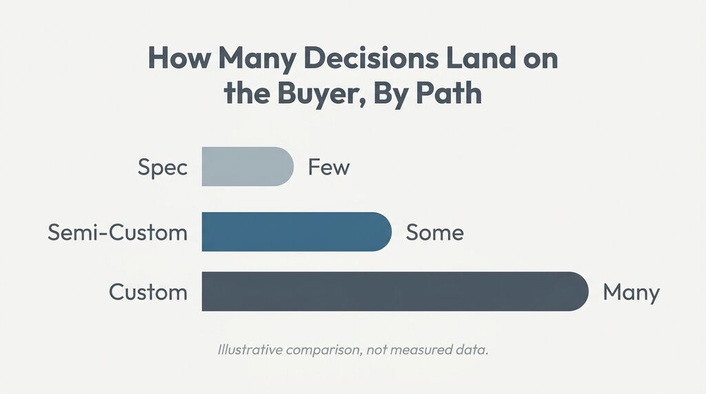 Bar chart comparing buyer decision points across three home types